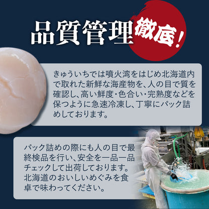 北海道噴火湾産　ベビーホタテ S　1kg(約150〜200粒)